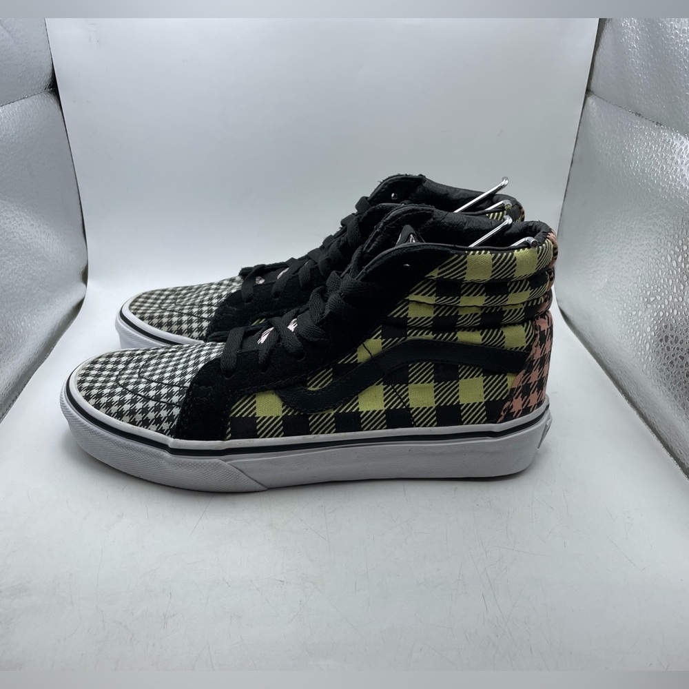 Vans Old Skool Hi Kids Plaid Checkered High-Top Sneakers Size 4